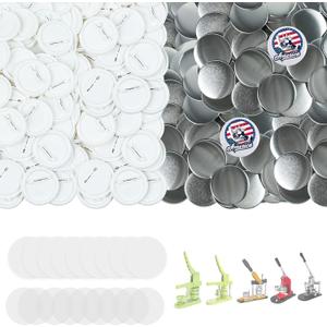 200 Sets Button Maker Supplies, 2.28 inch / 58mm Button Parts Buttons Supplies, Approx. 2.25 in Blank Badge Parts with Blank Paper for Buttons Maker Machine Pin Maker Press