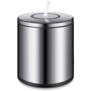 Tandefio Stainless Steel Countertop Wipe Dispenser Fits Wipes on Rolls 10 x 11.5 Inch Round Tissue Holder Refillable Tabletop Cylinder Container for Fitness Clubs Gym Schools Daycares(Sliver)