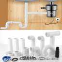Saillong 27 Pcs Garbage Disposal Installation Kit Complete Kitchen Sink Drain Pipe Kit for Double Bowl Sink, 1-1/2" Plumbing, Simple Install, Leak Proof (Set A)