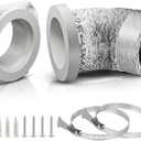 Magnetic Dryer Vent Coupling – Easy Quick Connect & Disconnect Hose Kit with Strong Magnet,Airtight Seal & SelfAlignment Design–Easy Installation & CleaningIncluded a 2.9ft 4" Duct & 2 Clamps