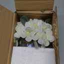 Fake Flowers with Vase Hydrangea Artificial Flowers in Vase Peony Faux Flowers in Vase Rose Silk Flowers Peonies Floral Arrangements Artificial with Vase for Home Bathroom Office Table Shelf Decor (White #04)