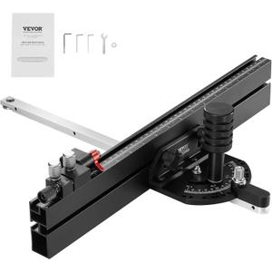 VEVOR Precision Miter Gauge, Standard Slot 3/4'' x 3/8'', Aluminum Alloy Table Saw Miter Gauge with 18 in Grating 15 Angle Stops Adjustable Spring Loaded Plunger and Removable Disc, for Woodworking