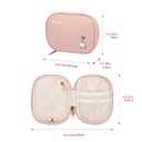 GIVLEFLY Small Pouch for Purse, Waterproof Nylon Zipper Pouch with Double-Sided Compartments, 180-Degree Opening, Mini Coin Purse & Makeup Organizer for Travel, Lipstick, Keys