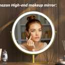 12.2-inch Round Dressing Mirror, Household and Student Dormitory Makeup Mirror, Three-Color LED Light, Smart Touch 360 Rotation, dimmable (Golden)