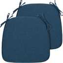 Magpie Fabrics Outdoor/Indoor 17"x16"x2" Chair Cushions with Ties Set of 2, Waterproof All Weather U-Shape Seat Pads Decoration for Patio Garden Furniture Home Office (Dark Blue)