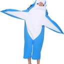 EraSpooky Adult Shark Costume Blue Mascot Party Funny Crazy Dress (One Size)