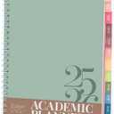2 x Rileys Academic Planner 2025-2026, Daily, Weekly & Monthly Planner, July 2025 - June 2026, Student Notes Pages, Twin-Wire Binding, Weekly Agenda for School & Work (8 x 6-Inches, Green, Classic)