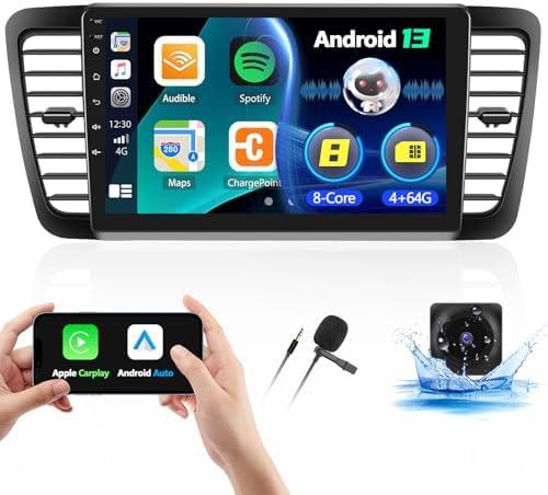 SIXTOP [8-Core 4+64G] Android Car Stereo for Subaru Legacy Outback 2003-2009 with Apple Carplay Android Auto 59 Theme 9 inch Touchscreen Bluetooth 5.0 FM/ RDS Network Radio DSP 32EQ AI Voice GPS