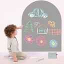 Magnetic Arch Wall Decal for Kids（Light Gray） 80x100cm