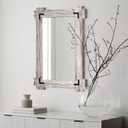 MeMoreCool White Farmhouse Bathroom Mirror, 30x20 Inch White Wood Framed Wall Mirror, Decorative Distressed White Vanity Mirror for Modern Farmhouse Bathroom Bedroom Living Room