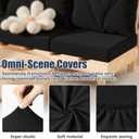 8Pcs Stretch Patio Cushion Covers, Outdoor Couch & Sofa Replacement Slipcovers for Patio Furniture Cushion Covers, Washable Reusable Furniture Protector