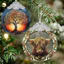 Cattle Stained Glass Orament - Christmas Ornament - Christmas Decorations for Tree - Holiday Present ldeas - Gift Exchange (Cow)