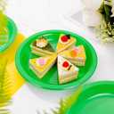 WELLIFE Green Party Plates 9 Inch -150 Count, Disposable Plastic Dinner Plates for New Year Party St. Patrick's Day Easter