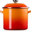 Le Creuset Enamel on Steel Traditional Stockpot, 10 qt., Flame with Stainless Steel Knob, 10 Quarts
