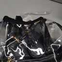 Clear Shoulder Bags for Women, Stadium Approved Cute Hobo Tote Crossbody Handbag Mini Clutch Purse (Black)