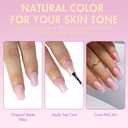 SXVME Gel Nail Tips Square Medium Short,Nude Press on Nails Medium Pre-Colored Natural Nail Tips,Soft Acrylic Nails with Primer Cover,Fake Nails False Nails 15 Sizes for DIY Nail Art