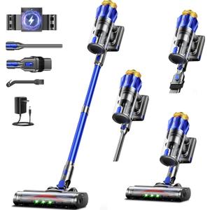 Cordless Vacuum Cleaner, 650W 55KPa Powerful Suction, 70Mins Self-Standing Stick Vacuum with Anti-Tangle Brush, Touch Screen & 1.8L Dust Cup, Vacuum Cleaners for Home, Pet Hair, Carpets & Hard Floors