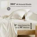 Comfort Spaces 100% Cotton Sheets Queen, Breathable, Ultra Soft Cotton Sheets, Naturally Cool Cotton Bed Sheets with 14" Elastic Pocket Fits up to 16" Mattress, All Season Sheet Set, Ivory 4 Piece