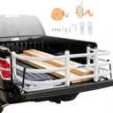 White Aluminium Truck Bed Extender, Pickup Tailgate Expansion, Fit for Ford F150 7+Titan 7+Sierra 3+Ram 1500/2500/3500, Compatible with All Rails, L55-62 x W24 x H18 (Includes Mounting Bracket)