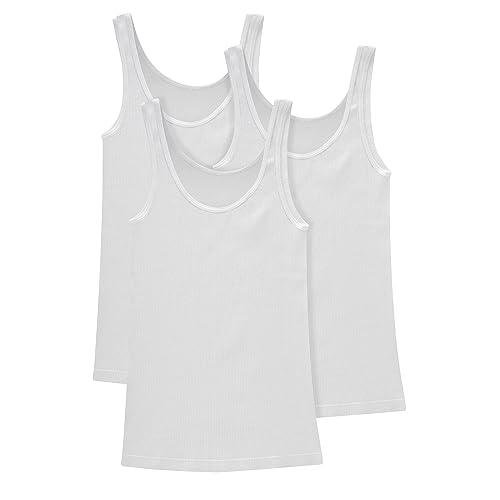 Hanes Women's Originals Knit Cotton Pack, Soft Ribbed Tank Tops, 3-Pack, White, White, White,Size L