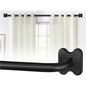 Blackout Curtain Rods for Windows 66 to 144 Inch, USFOOK Black Wrap Around Curtain Rod, Room Darkening Drapery Rods 35 to 148 inch (72-144")