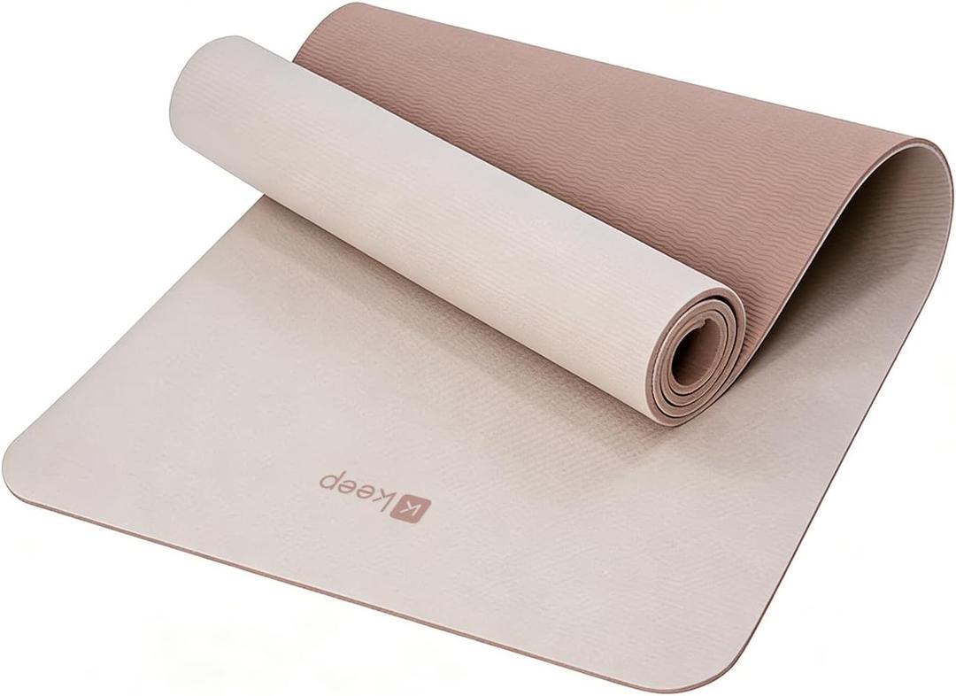 KEEP Yoga Mat 7mm Thick Non Slip - Extra Cushion TPE Exercise Mat for Home Workout & Pilates, Eco Friendly Knee Protection, 72"x24" Large Fitness Mat with Carrying Strap
