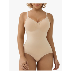 SHAPERX Women's Shapewear Bodysuit Tummy Control Body Shaper Seamless Sculpting Snatched Waist Body Suit, Size -S-M
