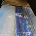 Ardemy Blue Abstract Canvas Wall Art for Living Room Sailboat Large Wall Decor Painting Picture Bedroom Textured Nautical Navy Blue Seascape Artwork Art for Home Office,48"x24"