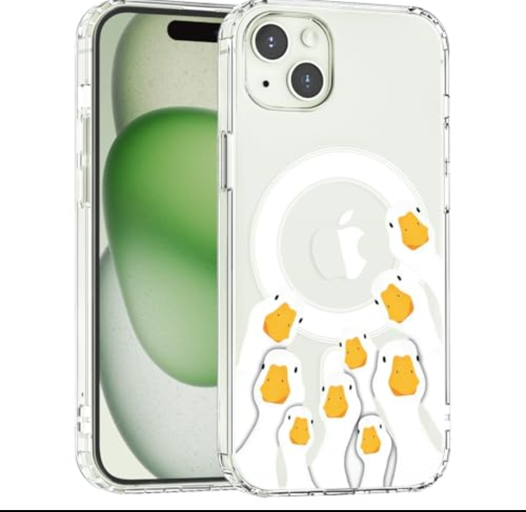 JOYLAND Funny Goose Phone Case for iPhone 17 Pro - Compatible with MagSafe Cute Cartoon Animal Design Clear Magnetic Cover Shockproof Protective Shell for Women Girls, 6.3 Inch