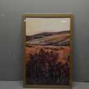 Moody Landscape Wall Art Vintage Wildflower Wall Decor Painting Cottagecore Nature Botanical Flower Picture Artwork 3D Textured Hand Drawn Sandstone for Living Room Bedroom 12x16 inch Wood Framed