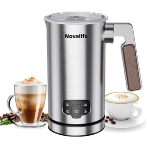 Milk Frother, 4 in 1 Milk Frother and Steamer with Two Whisks, Frothing Whisk and Heating Whisk, Automatic Warm and Cold Foam Maker for Coffee Latte Cappuccino Macchiato Hot Chocolate Matcha