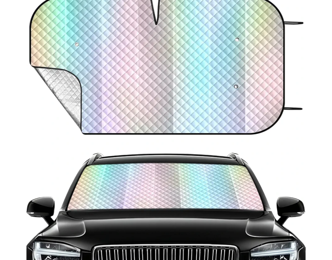 Car Windshield Sun Shade, Folding Car Shades for Front Windows UV Rays Sun Visor Shade with Sucker, Keeps Your Vehicle Cool