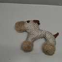 2 x Linen Animal Shape Cotton Rope Dog Chew Toy, Squeaky, Sturdy Linen Fabric (Dog)