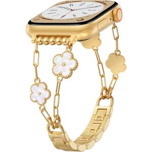 QINGQING Bracelet Compatible for Apple Watch Series 10/9/8/7/SE/6/5/4/3/SE, Women Fashion Jewelry Dressy Apple Watch Band Chain 38mm 40mm 41mm 42mm 44mm 45mm 46mm 49mm
