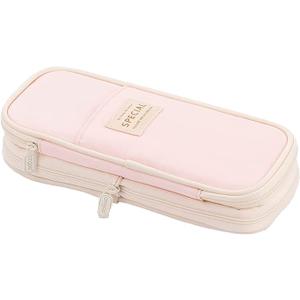 Big Capacity Pencil Pen Case, Durable Pencil Bag Stationery Pouch Zipper, Large Storage Bag Pouch Holder Box Organizer for Middle High School College Office Teen Boys Girls Adult (Pink)