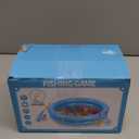 Magnetic Fishing Pool Toys Game for Kids Toddlers 3-5 4-8, Fishing Water Table Bathtub Toy with Inflatable Pool Pole Rod Net Plastic Floating Fish, Water Bath Pool Outdoor Toys for Kids Toddlers Baby