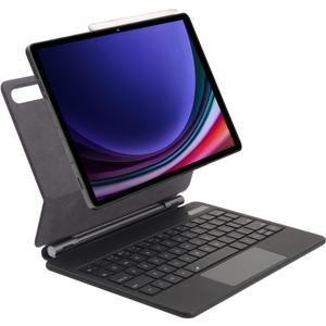 Bluetooth Keyboard Stand for Samsung Galaxy Tab S7 FE (12.4-inch) SM-T730 / SM-T736B, Wireless Keyboard & TrackPad Mouse & Back Light & Magnetically Attach (Black)