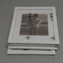 KINLINK 4x4 Picture Frame White Set of 4, Wooden Square Photo Frames with Plexiglass for 4x4 without Mat for Table and Wall Display