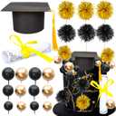 Gyufise 42Pcs 2026 Graduation Cake Kit Diploma Grad Cap Cake Pick Balloon Tassel Firework Cupcake Toppers Prom 2026 Cake Decorations for Class of 2026 Congrats Grad Party Supplies Purple