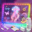 LED Drawing Board for Kids,11.8"X7.8" Includes Adapter, Light Up Dry Erase Boards with 7 Markers,21Modes &16 Colors, Acrylic Dry Erase Board with Light,Remote Control,Night Lights for Kid's Rooms.