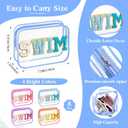 Kacctyen 8 Pcs Clear Swim Makeup Bag Bulk, Sunscreen Pouch, Multicolor
