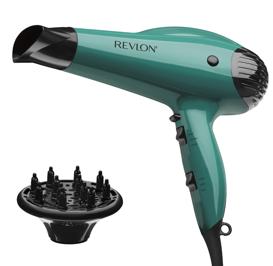 Revlon Volume Booster Hair Dryer | 1875W for Voluminous Lift and Body, (Green)