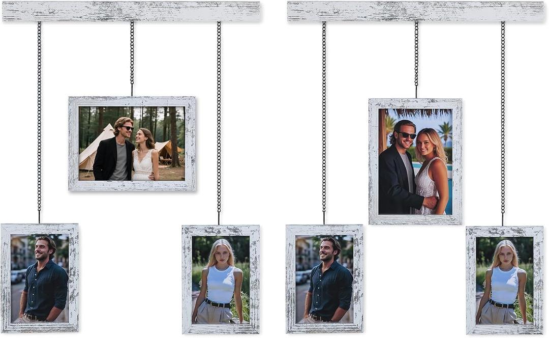 Collage Picture Frames for Wall: Special Dual Hanging, Gallery Wall Frame Set with 4x6 & 5x7 Photos, Multi Collage for Any Home Decoration Styles, 2 Packs