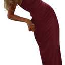 SOLY HUX Women's Elegant Mesh V Neck Bodycon Maxi Dress Summer Cocktail Party Wedding Guest Long Cami Sundresses (Red, S)