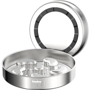 Slow Feeder Dog Bowl, Double Wall Food Grade Stainless Steel, Heavy Duty with Non-Slip Rubber Base, 2Cups Capacity for Medium Dogs to Slow Down Eating (Grey)