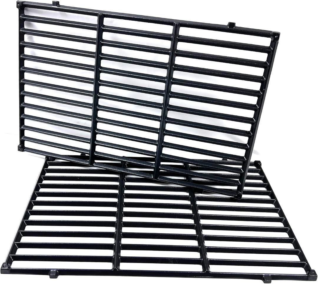 DC132 19.5 x 12.9" Grill Grates Replacement for Weber 7524, 7528, Genesis 300 E/S 310 320 330 EP310 EP320 EP330 Gas Grill (2007-2016 ONLY), Set of 2 Cast Iron Cooking Grid Grates