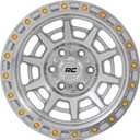 Rough Country 85 Series 17x9 Off-Road Wheel - 5x5.0" Bolt Pattern, 12mm Offset, Full Machined Aluminum with Simulated Beadlock & Gold Accent Hardware