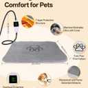 Pet Heating Pad for Cats & Small Dogs with 12 Adjustable Temperature, Waterproof & Chew Resistant Cat Heating Pad with Timer, Heated Cat Bed with Fleecy Cover (S: 20 x 16)