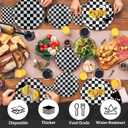 150PCS Race Car Birthday Party Decorations - Black and White Checkered Plates and Napkins for 50 Guests, Disposable Tableware Supplies for Birthdays, Game Day, and Racing-Themed Parties