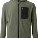 M MAELREG Fleece Hoodies Jacket Men Full Zip with 3 Zip Pockets Lightweight Soft Warm Hoodie for Golf Athletic Travel (Green)